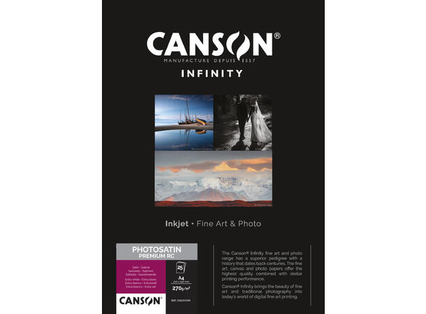 Canson PhotoSatin Premium RC A4 25 ark, 270 gsm