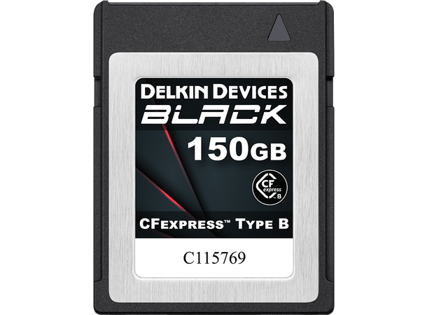 Delkin CFexpress Black 150GB (type B) Les 1725 MB/s, Skriv 1530 Mb/s