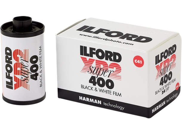 Ilford XP2 Super 135-24 Sort/Hvit-film. 400 ASA, C-41, 36 bilder