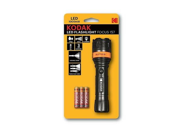 Kodak LED Flashlight Focus 157 ink 3xAAA Liten og hendig lommelykt