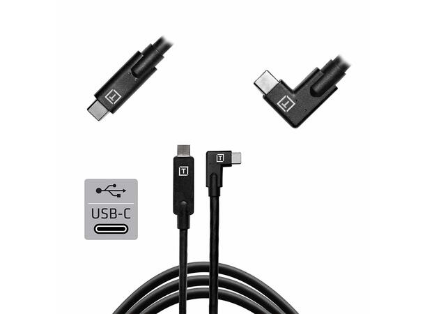 Tether Tools USB-C to USB-C right angle 4,6m  - Svart