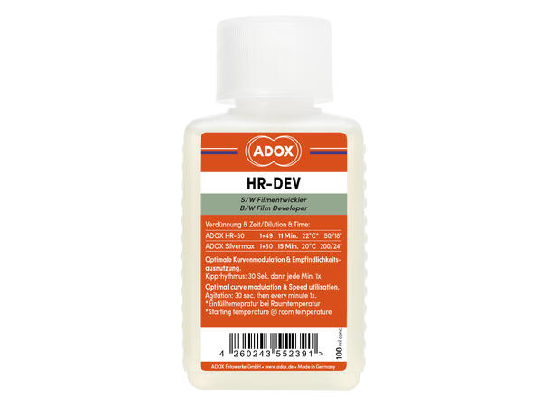 Adox HR-DEV 100 ml conc. Kurveoptimalisert fremkaller for HR-50