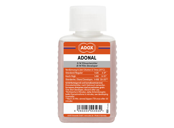 Adox Rodinal 100ml (Adonal) Rimelig sort/hvit fremkaller