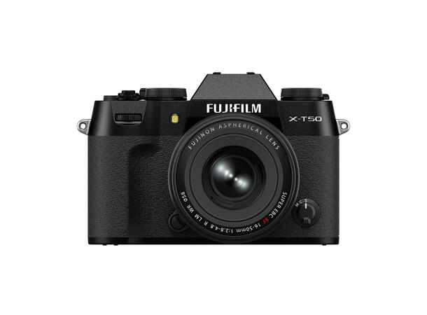 Fujifilm X-T50 kit med XF 16-50mm Sort Bakbelyst 40.2 megapixel X-Trans