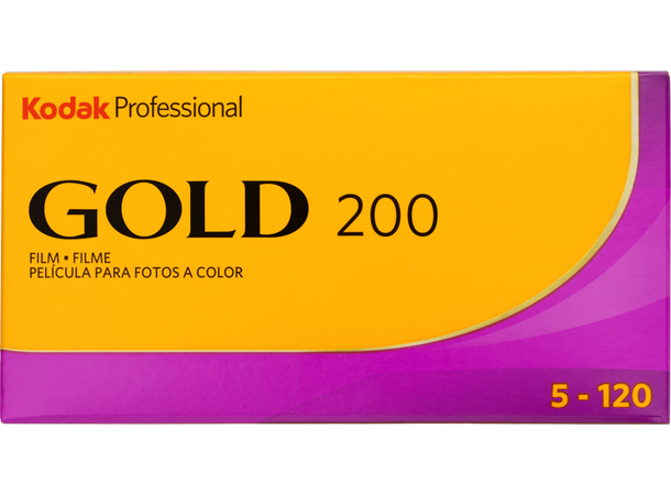 Kodak Gold 200 120 5-pakning 120-film, 200 ASA, 5 ruller