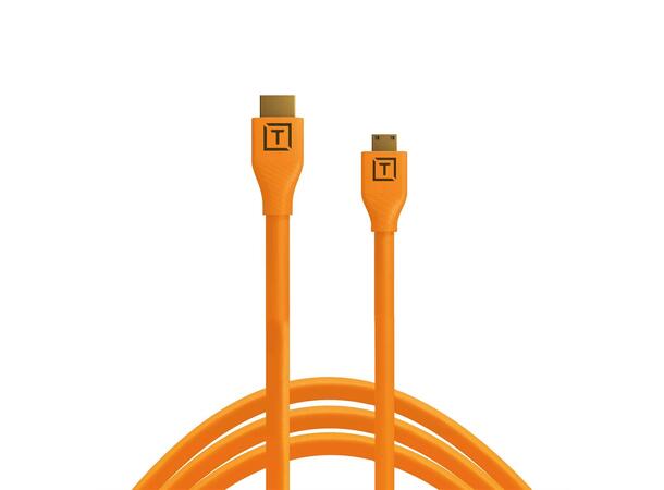 TetherPro HDMI Mini till HDMI 2.0 Kabel Orange 4.6m