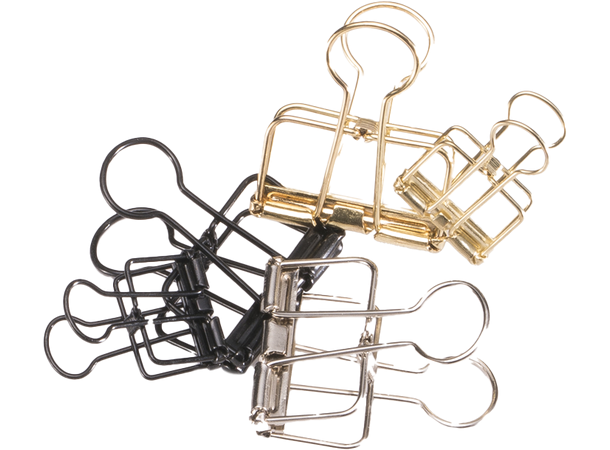 BookBinders Wire clip 10-pakke, sølv Medium (32mm) Sølv farge