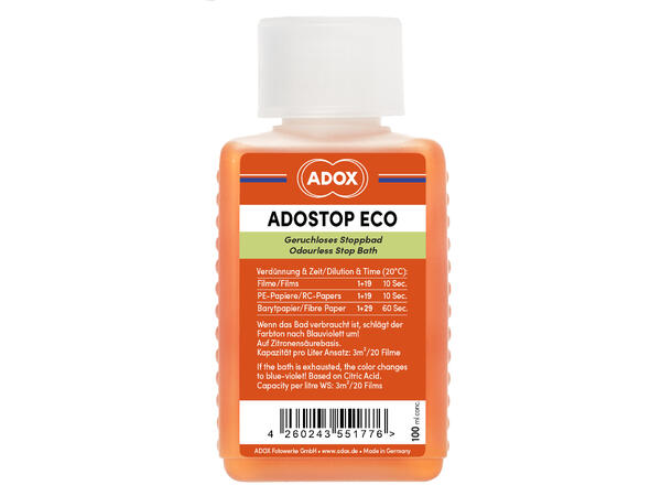 Adox Adostop ECO Stopbath 100 ml Konsentrat. Stoppebad m/ indikator