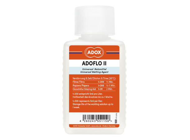 Adox Adoflo II Wetting Agent 100 ml conc Universelt skyllemiddel for fremkalling