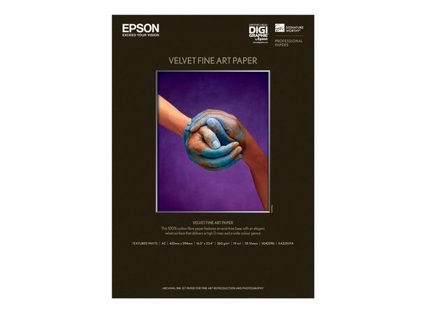 Epson A2 Velvet Fine Art Paper 25 Stk. 260 g/m²