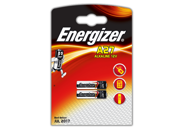 Energizer Batteri A27 2-pakning Alkalisk, 12 volt