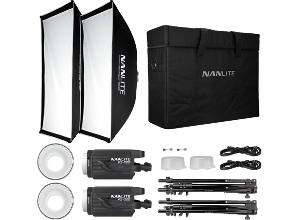 Nanlite FS-200 Lyspakke Pakke med 2 LED-lys og softboks