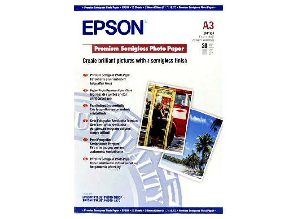 Epson Premium Semigloss Photo Paper A3 A3 20 ark 250 g