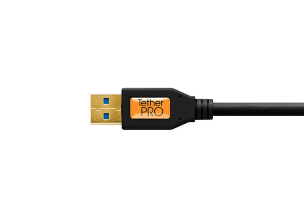 TetherPro USB 3.0 Male to Micro-B Right Angle 4.6m Sort