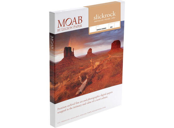 Moab Slickrock Metallic Pearl A2 260 gr. hvit metallisk fotopapir, ark