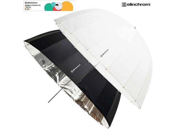Elinchrom Umbrella Portrait Kit 105cm  dyp sølv og transparent