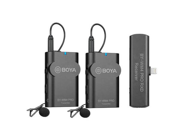 Boya Mikrofon BY-WM4 Pro K4 Lavalier x2 Myggsett for iPhone med lightningplugg