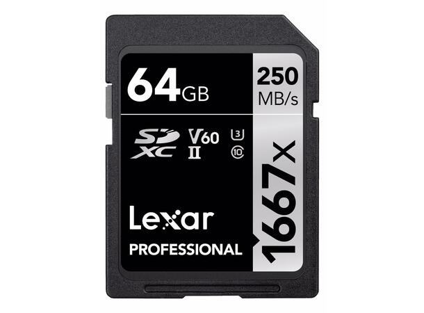 Lexar Professional SDXC 250MB/s 64GB 1667x, 250MB/s, U3, UHS-II, V60
