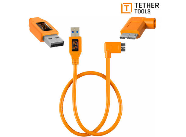 TetherPro Right Angle Adapter 50 cm USB 3.0 til USB 3.0 Micro-B 5-Pin
