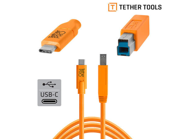 TetherPro USB-C til 3.0 Male B Oransje